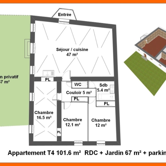  Annonces VILLETTE D ANTHON : Appartement | MONTLUEL (01120) | 101 m2 | 298 000 &euro; 