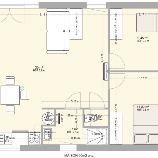  Annonces VILLETTE D ANTHON : Maison / Villa | PONT-DE-CHERUY (38230) | 60 m2 | 216 000 &euro; 